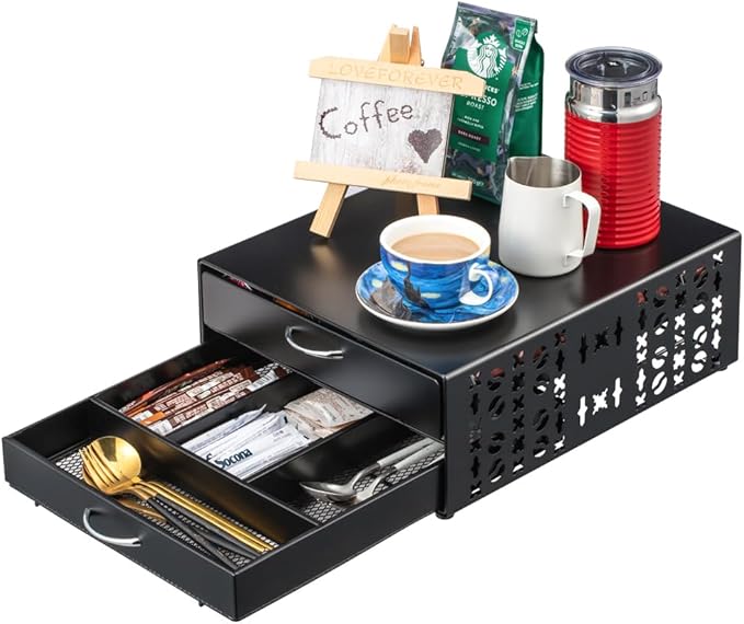 Flagship for Vertuo Pod Holder Coffee Accessories Organizar for Nespresso Pod Storage Large Capacity Fits All Size Coffee Station for Coffee Bar