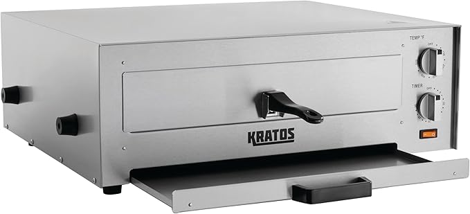 Kratos 29M-036 16" Commercial Electric Countertop Pizza Oven, 120V, 1700 Watts, Stainless Steel Pizza Oven for Restaurants, Cooks Pizzas Up to 16" Diameter