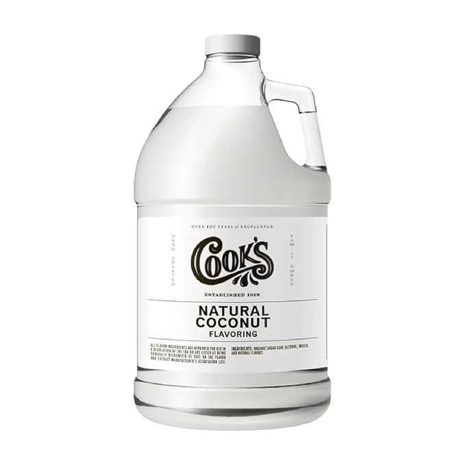 Cook's, Coconut Flavoring for Cakes, Cookies, Pastries, Ice Creams, Smoothies, 128 Ounces (1 Gallon)