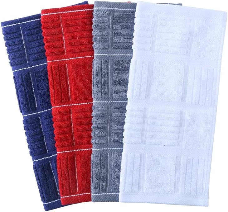 Glynniss Kitchen Dish Cloths for Washing Dishes, Cotton Dish Rags for Drying Cleaning, Pack of 8 Dishcloths (Grey, 12x12 inches)