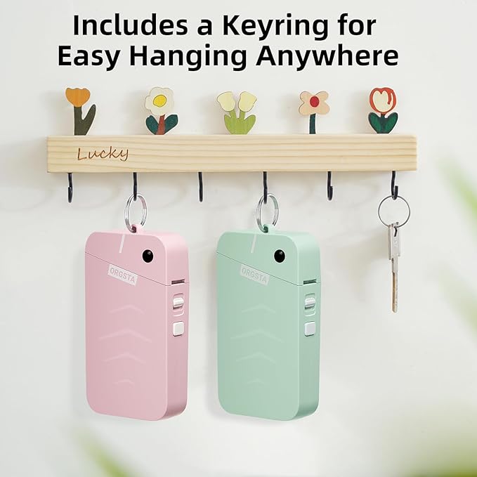 ORGSTA S001 Label Maker Machine with Tape, Portable Bluetooth Label Maker for Home and Office Organization, Thermal Label Printer Mini Sticker Maker with Multiple Templates, Pink