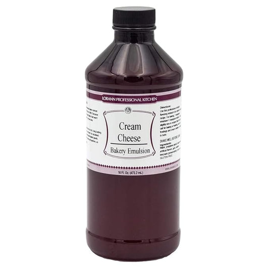 LorAnn Oils Cream Cheese Bakery Emulsion: True Essence, Ideal for Boosting Fruit Tones in Cakes, Cookies & Desserts, Gluten-Free, Keto-Friendly, Extract Substitute Essential for Your Kitchen, 16 Oz