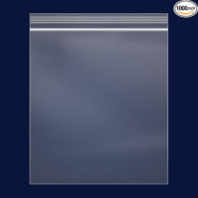 iMailer - 1000 Count - 14" x 20" Large Zip Poly Bags - 2 Mil Clear Reclosable 2 Gallon Zip Bags for Clothing, T-Shirts, Pants