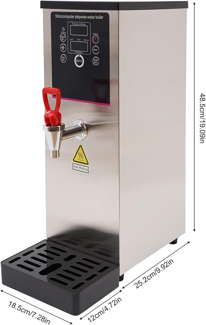 Step-Heating Commercial Hot Water Dispenser, 10L/2.64Gal Hot Water Boiler Dispenser Electric Water Pot Boiler Commercial Boiling Water Machine for Tea Coffee Shop Dessert Shop Hotel - 25L/H 2500W