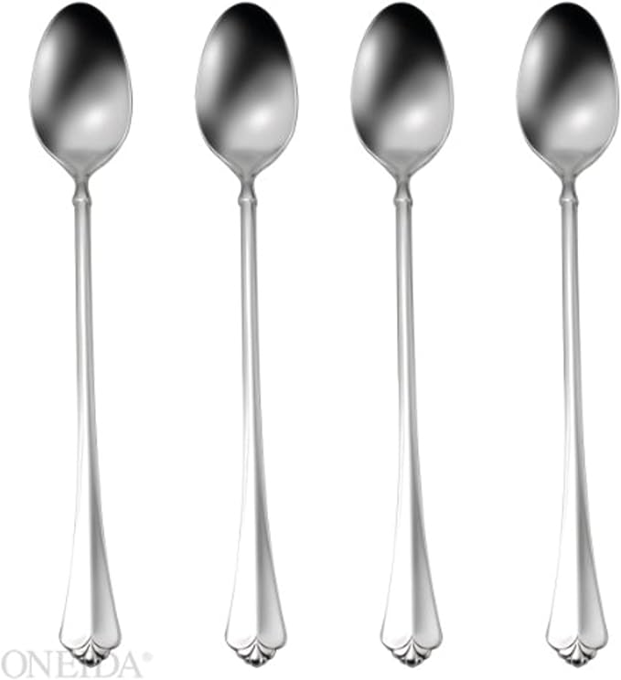 Oneida Juilliard Fine Flatware Tall Drink Spoons, 0.30 LB, Metallic