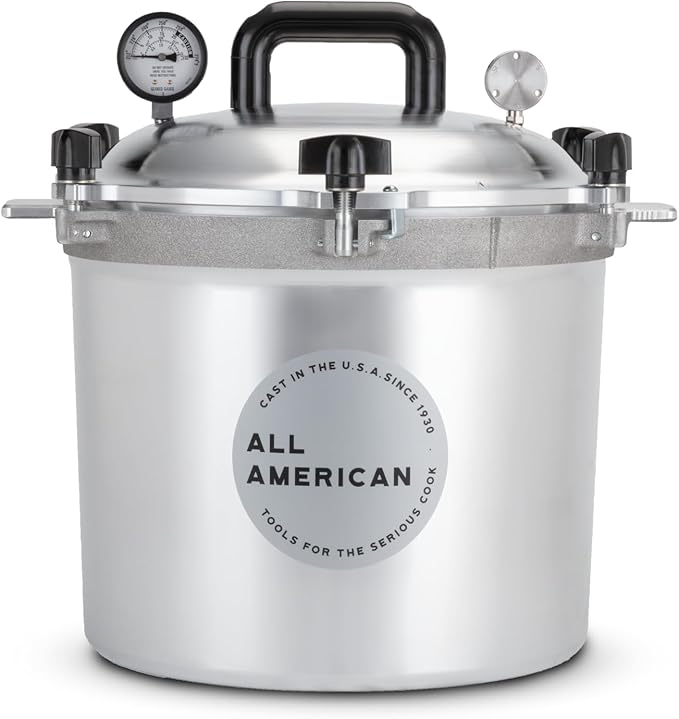 All American 1930: 21.5qt Pressure Cooker/Canner (The 921) - Exclusive Metal-to-Metal Sealing System - Easy to Open & Close - Suitable for Gas, Electric, or Flat Top Stoves - Made in the USA