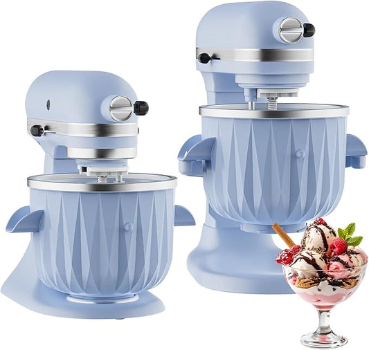 InnoMoon Ice Cream Maker Attachment for KitchenAid Stand Mixer, Compatible for Kitchenaid 4.5QT/5QT/6QT/7QT Stand Mixer, 2-Quart Frozen Yogurt, Sorbet Gelato Maker, Kitchen aid Ice Cream Maker (Blue)