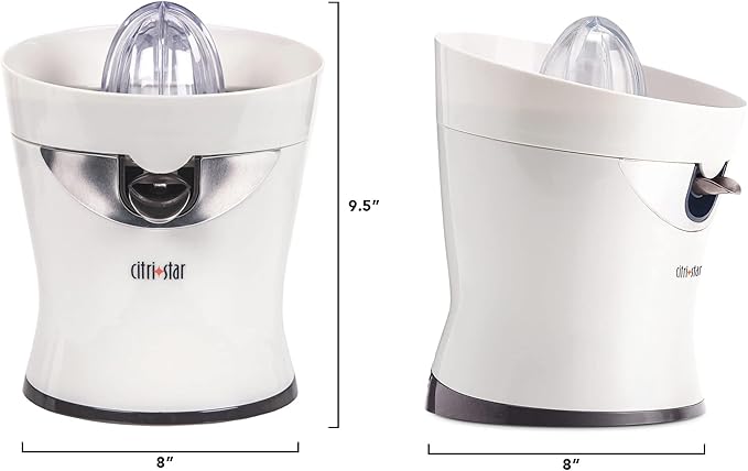 Tribest CitriStar CS-1000 Electric Citrus Juicer with Stainless Steel Strainer and Spout (White)