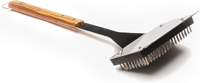 Outset QVG40 Verde Collection Grill Brush with Replaceable Bristles and Scraper
