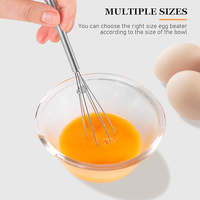 NileHome Mini Whisks Stainless Steel Whisk Set 5" 7" Kitchen Small Wisk Balloon Wire Tiny Whisks for Cooking, Whisking, Blending, Beating, Stirring 2Pack