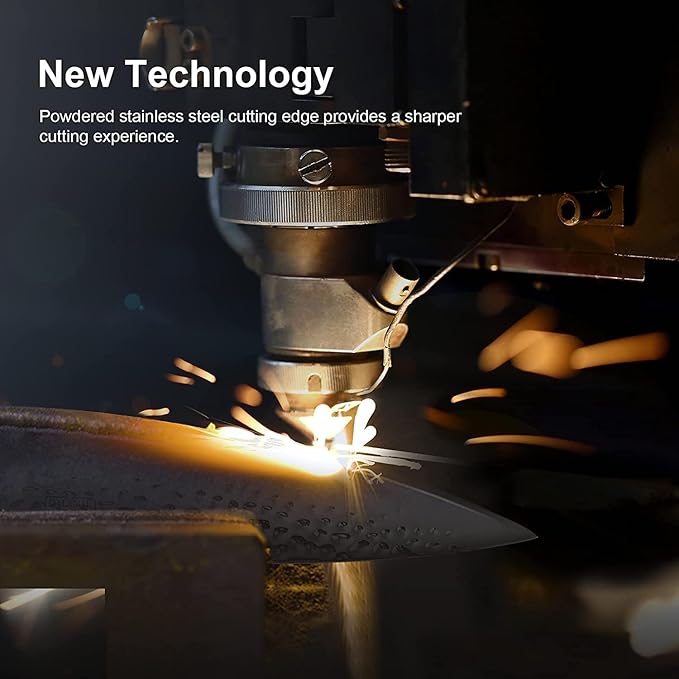 imarku Chef Knife - 8 inch Japanese Knife HC Stainless Steel Ultra Sharp Kitchen Knife Hand-Hammered Design, Damascus Chef Knife with Ergonomic Handle, Cooking Knife for Kitchen, Birthday Gifts