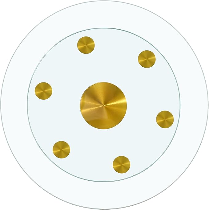 20" Tempered Glass Lazy Susan Turntable, 360° Silent-Spin Round Clear Tabletop Rotating Tray, Centerpiece for Dining Tables, Smooth Rotation, for Banquets, Weddings & Family Gatherings