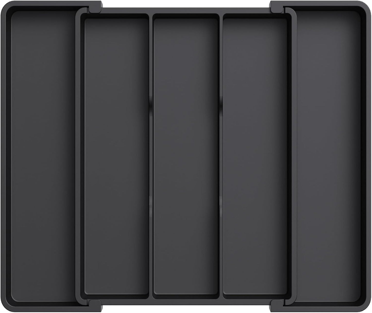 Lifewit Cooking Utensil Drawer Organizer, Expandable from 11 to 18 inches, Adjustable Cutlery Silverware Tray, Plastic Flatware Spatula Holder, Kitchen Tools Gadgets Storage Divider, Black