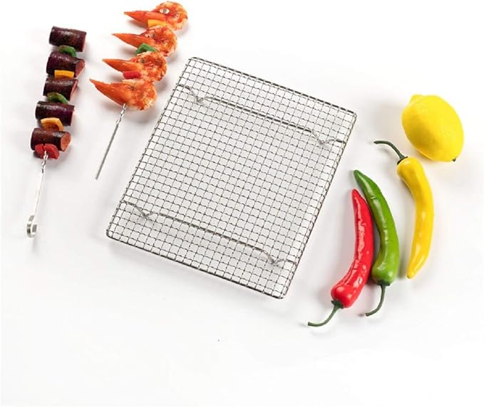 304 Stainless Steel Cooling Rack Versatile Baking Rack Heat Resistant Rust Proof Sturdy Grate 7.8"*7.8"