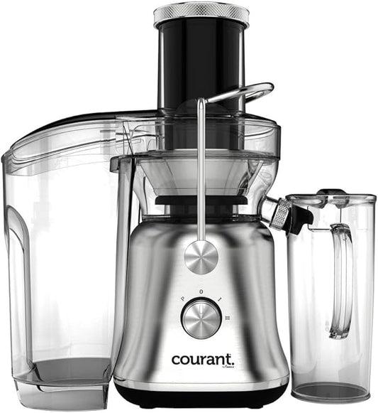 Courant 800W Juice with 3.35-Inch Large Feeding Chute, Whole Fruit Centrifugal Juicer, 2-Speed Control, BPA Free, Anti-Drip Spout- Premium stainless steel housing