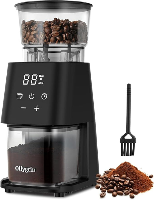 Conical Burr Coffee Grinder with Touch Panel, Adjustable Coffee Bean Grinder with 30 Grinding Settings,2-12 Cups for Espresso,French Press & Drip Coffee