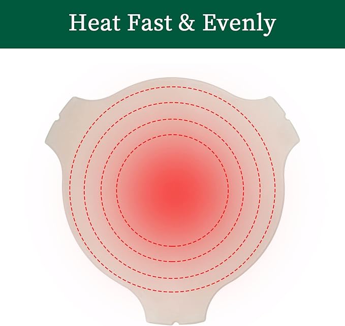 Ceramic Plate Setter for Large Big Green Egg Accessories, Heat Deflector, Ceramic Fluted Pizza Stone for Other 18" Kamado Grill(No Elevated Feet)