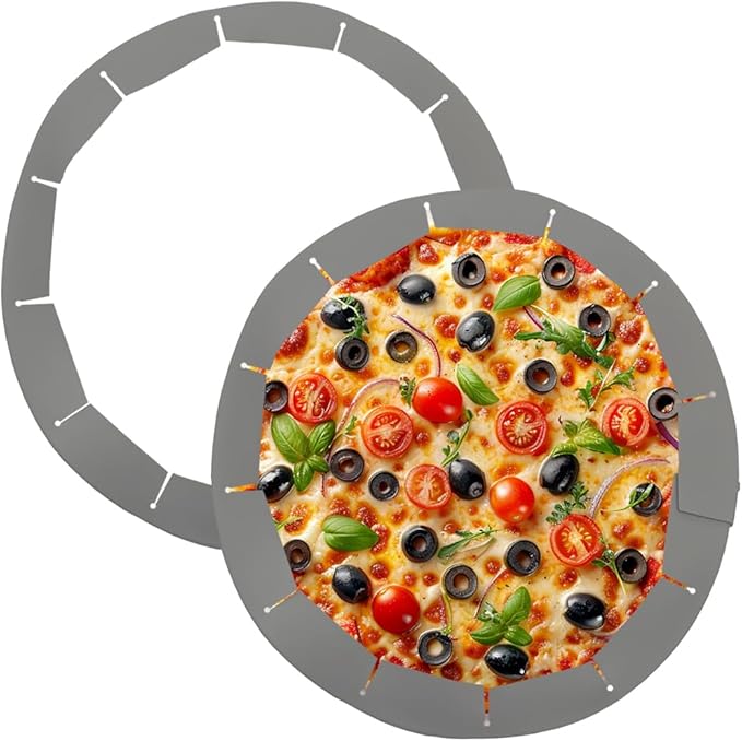 Adjustable Pie Crust Shields Baking Protectors, Silicone Cover Ring Fits 8-11.4 Inch Pies, Baking Pie Pizza Crust Shield Protector Cover for Edges (Grey-2pcs)