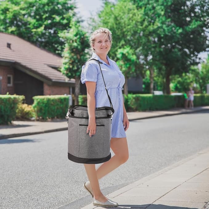 musbus Carry Bag for 8 Quart Instant Pot, CrockPot and Hamilton Beach Models, Double Layers Carrier with Adjustable Strap, with Crock-Pot and Hamilton, GRAY