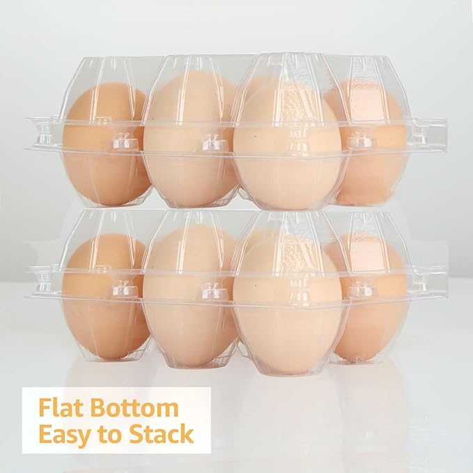 100PCS Egg Cartons Cheap Bulk, Each Holds Half Dozen Eggs (6 Eggs), Plastic Chicken Egg Carton Egg Tray Egg Cartons Holder for Family Pasture Farm Market