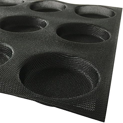 Bluedrop Silicone Hamburger Bread Forms Round Shape Bread Tray Silicone Perforated Silicone Bakery Molds Crusty Bread Bakeware