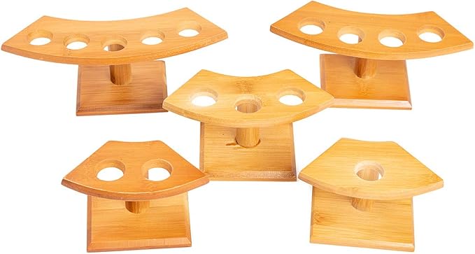 Japanese Style Temaki Sushi Roll Holder Ice Cream Cone Holder With 1-5 Compartments Holes, Kitchen Dining Decor Display Stand, Restaurant Supply Serveware (5 Holes)