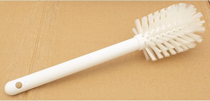 SPARTA Large Water Bottle Brush Ideal for Wide-Mouth Jars, Bottles and Tumblers, Dishwashing Tool with Handle for Home and Commercial Kitchens, Plastic, 12 Inches, White, (Pack of 6)