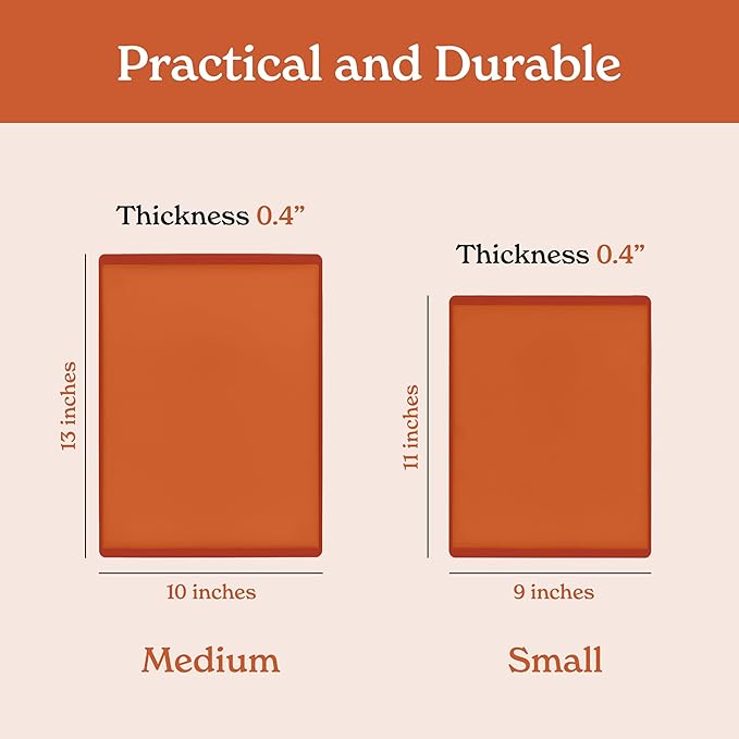 SMIRLY Cutting Boards for Kitchen, 100% BPA-Free Plastic Cutting Boards Set of 2 Small, Dishwasher Safe & Non-Slip, Kitchen Essentials, Orange