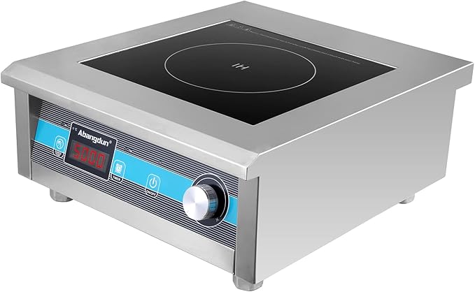 Commercial Induction Cooktop 5000W/190V~275V Commercial Range Countertop Burners Non-circulating Heating at Low Power18-hour Timer Hot Plate for Kitchen