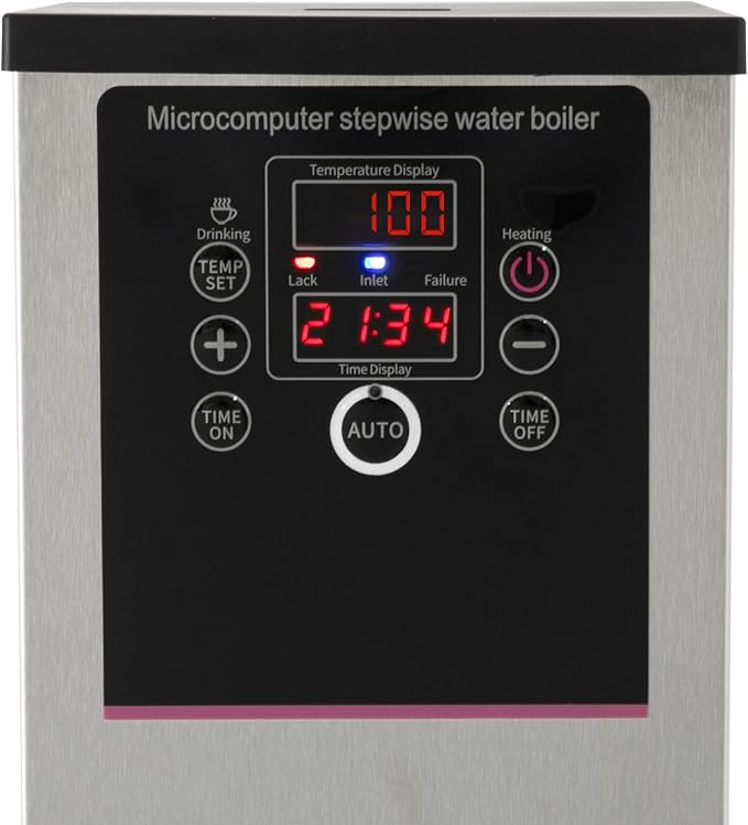 Step-Heating Commercial Hot Water Dispenser, 15L/3.96Gal Hot Water Boiler Dispenser Electric Water Pot Boiler Commercial Boiling Water Machine for Tea Coffee Shop Dessert Shop Hotel - 28L/H 2500W