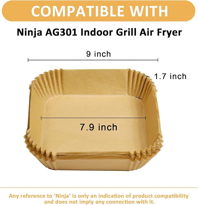 Disposable Air Fryer Liner, 200Pcs Parchment Paper for Ninja/COSORI/Gourmia/PowerXL/InstantPot/Fabuletta/Philips Air Fryer