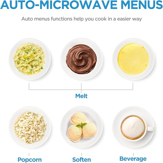 Midea MM12S2ASZ Oven 1000W, 1.2 Cu.ft Drawer, 24'' Built-in Microwave, Stainless Steel, Child Safety Lock, One-Touch, Auto-Menus