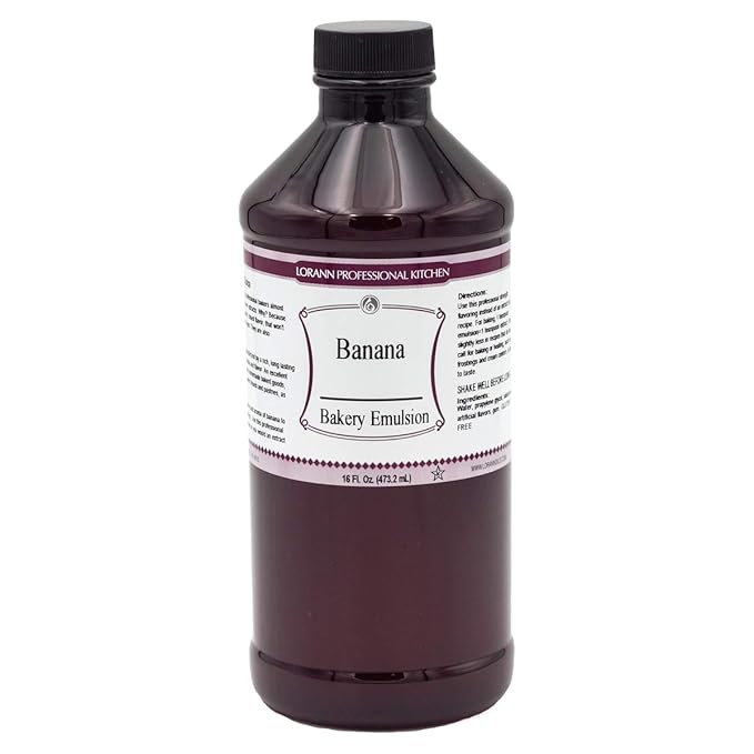 Lorann Oils Banana Bakery Emulsion: True Banana Emulsion, Ideal for Boosting Fruit Tones in Cakes, Cookies & Desserts, Gluten-Free, Keto-Friendly, Banana Extract Substitute Essential for Your Kitchen