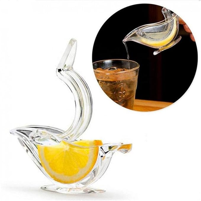 New Acrylic Manual Lemon Slice Squeezer, Portable Transparent Fruit Juicer, Elegance Bird Shape, Hand Juicer for Orange Lemon Lime Pomegranate (4Pcs) (4Pcs)
