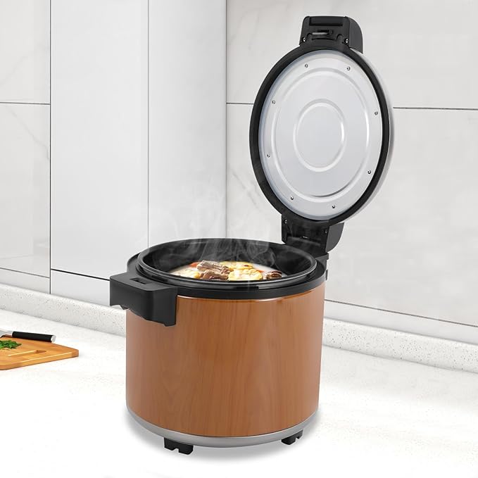 Commercial Electric Rice Warmer-23L/6Gal Large Capacity Food Warmer with Non-Stick Inner Pot,Surround Heating & One-Touch Operation,Perfect for Restaurants,Buffets, Catering,Hotels,Parties (Burlywood)