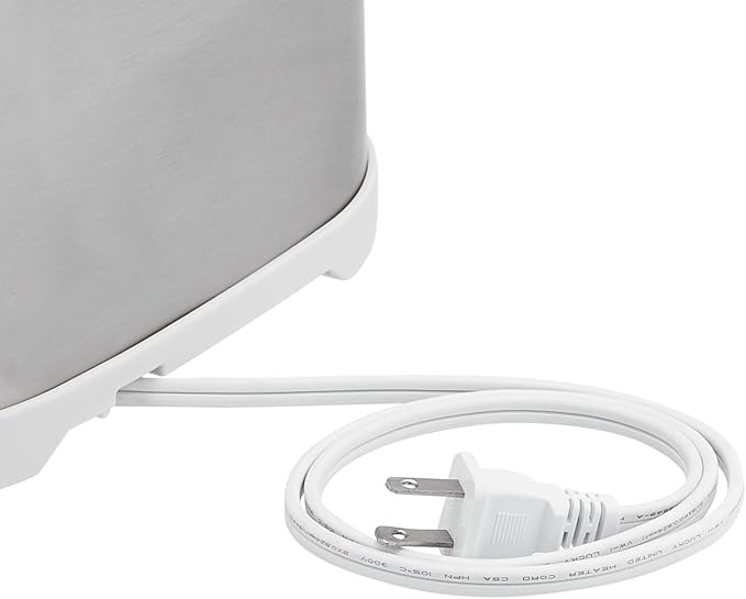 Amazon Basics 2 Slice Cool Touch Stainless Steel Toaster with 7 Browning Settings, Extra Wide Slots (for Bagels, Waffles, Specialty Breads), Removable Crumb Tray, Cancel Button, 800W, Brushed Silver