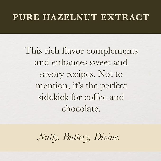 Cook's, Pure Hazelnut Flavor, Perfect for Baking and Cooking, Certified Kosher, Gluten Free, Allergen Free, Vegan, 8 oz