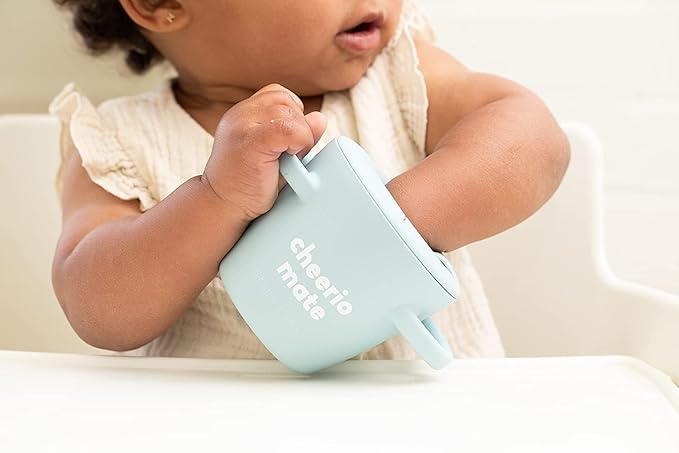 Snack Cups for Toddlers by Bella Tunno, Silicone Spill Proof Food Container with Lid, Babies & Kids 6-12 Months, Cheerio Mate