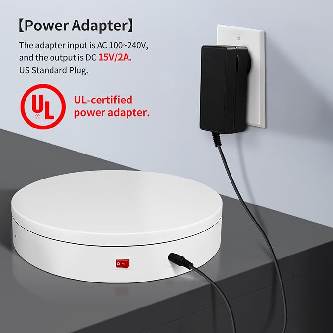 15.8In Remote Motorized electric turntable Rotating platform Photography Turntable Motorized lazy susan Base giratoria para for Photography,3D Scanner,Heavy duty display(Load Range:220~500lbs)