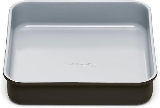Caraway Non-Stick Ceramic 9” Square Pan - Naturally Slick Ceramic Coating - Non-Toxic, PTFE & PFOA Free - Perfect for Brownies, Lemon Bars, Cakes, & More - Black