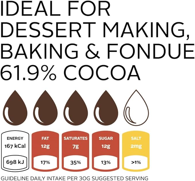 Sephra Fountain-ready Belgian Dark Chocolate 20lb Case - Ideal for Melting