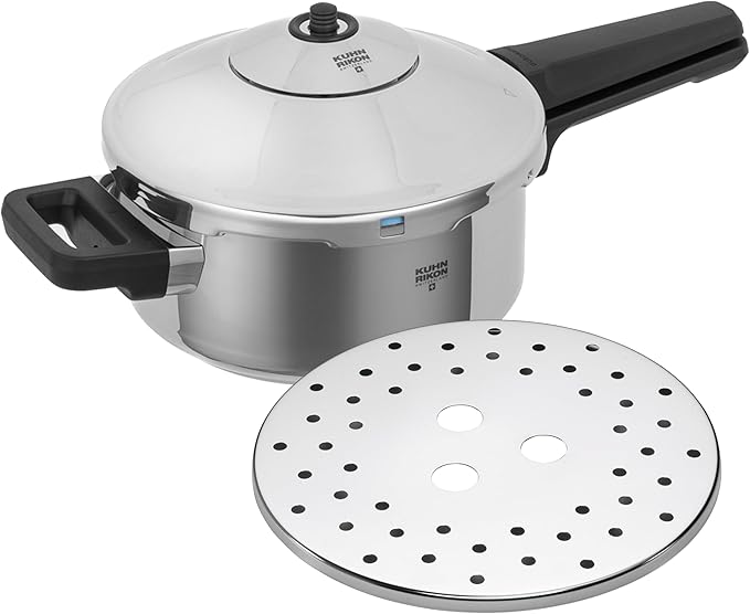 Kuhn Rikon Duromatic Stainless-Steel Saucepan Pressure Cooker - 3.7-Qt