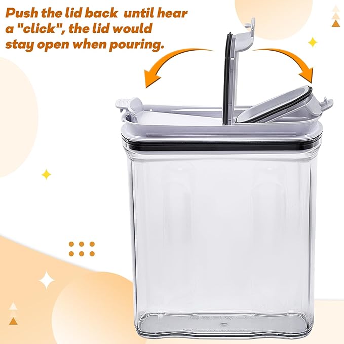 FreshKeeper Cereal Containers Storage Set, Airtight Food Storage Container with Lid 3.5L,2PCS BPA-FREE Plastic Pantry Organization Canisters for Rice Cereal Flour Sugar Dry Food in Kitchen…