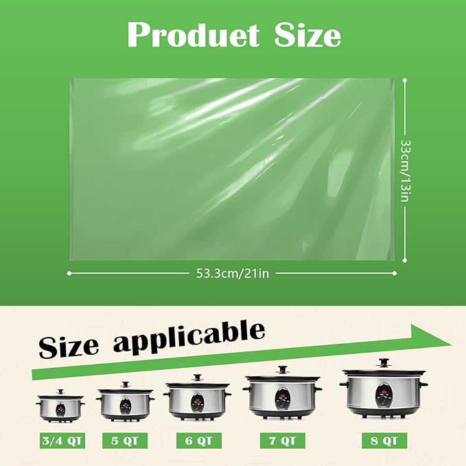 Slow Cooker Liners 3-8 Quarts Disposable Pot Liners 13"x21" Mess-Free Cooking & BPA Free Cooking Bags Suitable for Oval & Round Pots High-Temperature Resistant Liners(40 Liners)