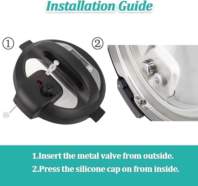 2 Pack Float Valve for Instant Pot with 8 Silicone Caps for Instant Pot Duo 3, 5, 6 QT, Duo Plus 3, 6 QT, Ultra 3, 6, 8 QT Replacement Float Valve by ZYLONE