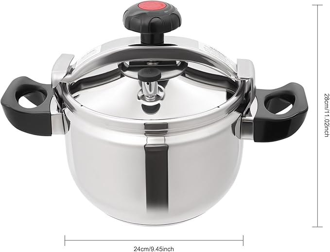 7.4 Quart Pressure Cooker Stainless Steel Pressure Canner, Large Capacity, Commercial Pressure Cooker Clamp On Type, Single Valves for Family or Commercial Use (7.4 Qt)