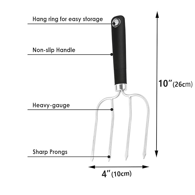 KAYCROWN Turkey Baster and Roast Lifters with Non-Slip Handle, Rubber Baster with 2 Marinade Needles & Stainless Steel Poultry Forks Set