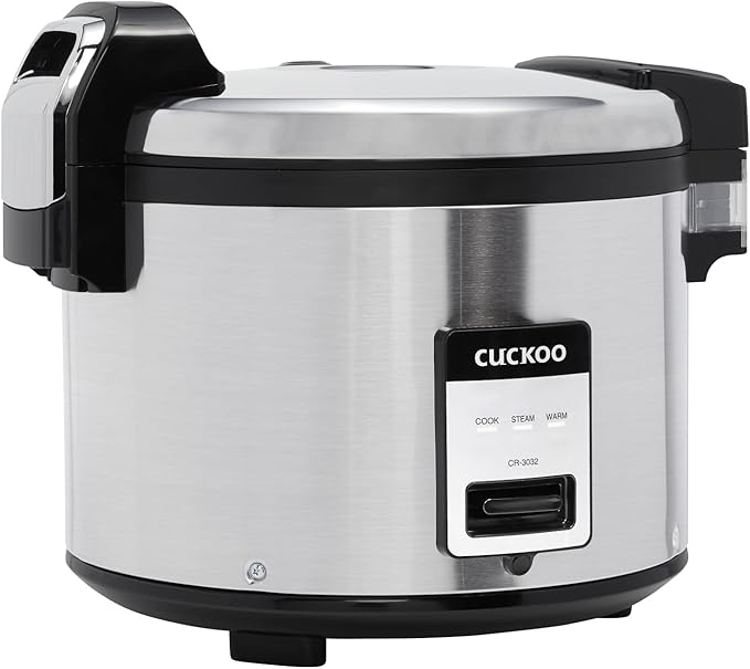 CUCKOO CR-3032 30-Cup (Uncooked) / 60-Cup (Cooked) Large Capacity Commercial Rice Cooker & Warmer with Nonstick Inner Pot, Switch Press (Silver/Black)