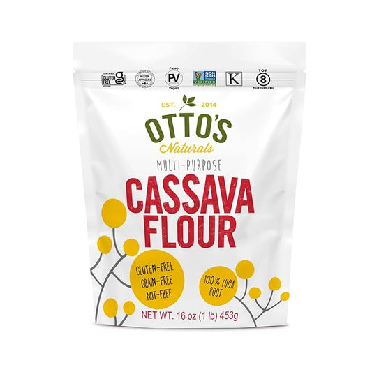 Otto's Naturals Multi-Purpose Cassava Flour, Non-GMO, Gluten-Free, Grain, Nut and Gum-Free, 1-to-1 Wheat Alternative, Paleo, AIP, 1 lb