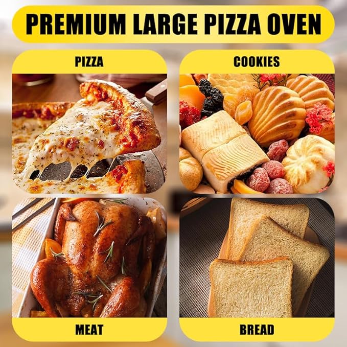 KOOTEN 2 Tier Tabletop Pizza Oven - Indoor Electric Commercial Stainless Steel With Timer for Home and Restaurant